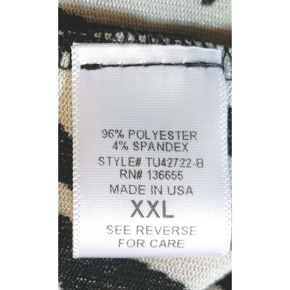 Stitch Fix Beacon Apparel XXL Mock Neck Zebra Print Short Flutter Sleeves Top - Picture 8 of 10